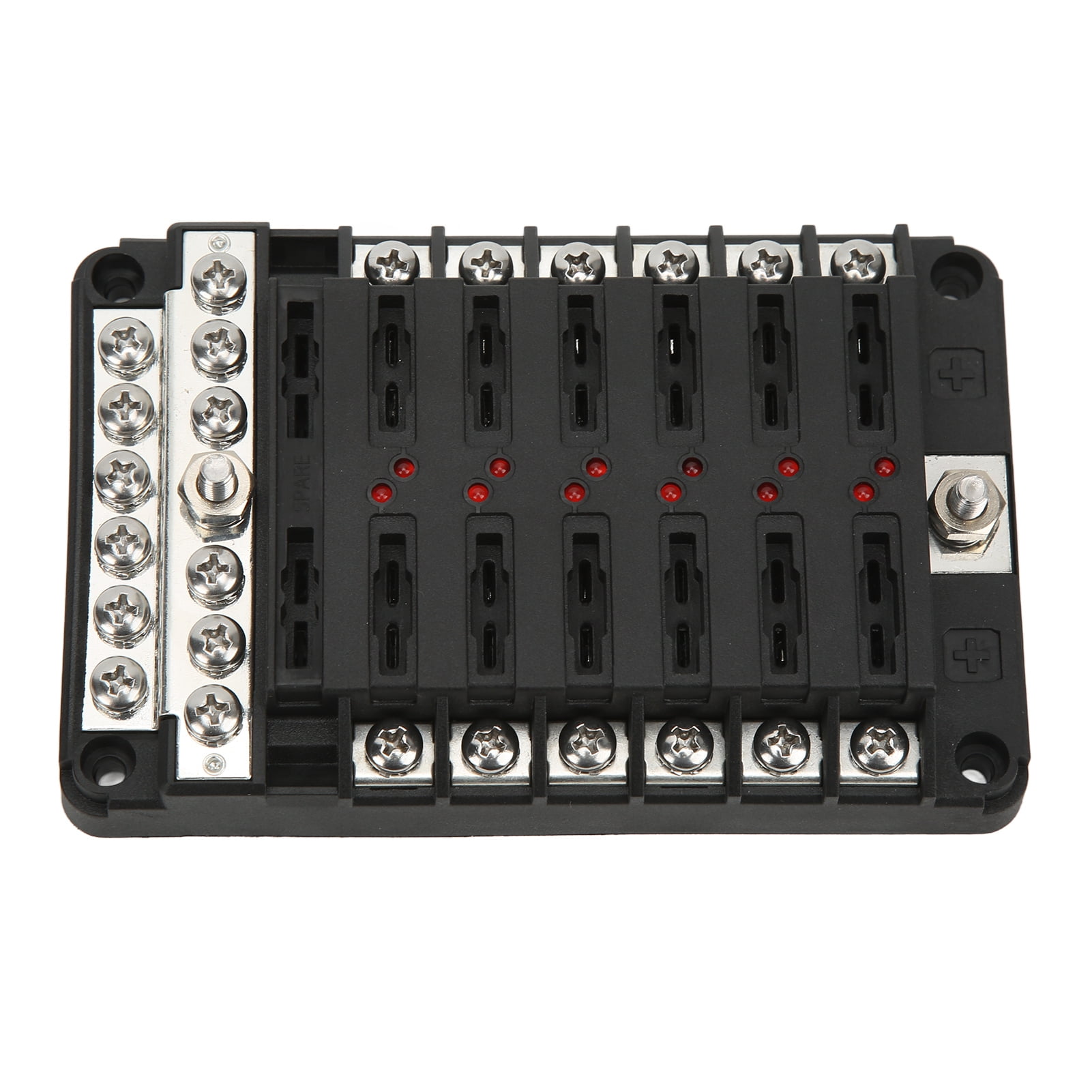 Fuse?Box, Blade?Fuse?Block 12?Way With Negative?Bus LED?Indicator For