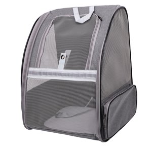Pet Carrier Sac à dos respirant léger multifonctionnel Portable Sac à Dos de chiot gris