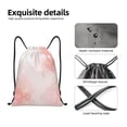 thumbnail image 5 of Drawstring Backpack - Pink Marble Splash Proof Small Drawstring Gym Bag for Women Men, Cinch Sports String Bag Backpack for Travel Swimming Beach, 5 of 8
