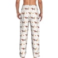 thumbnail image 3 of Uemuo Dachshund Dog Puppy Pattern Men's Wide Leg Palazzo Lounge Pants with Pockets Light Weight Loose Comfy Casual Pajama Pants-XX-Large, 3 of 9