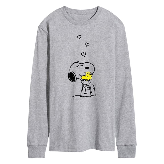 Peanuts - Snoopy and Woodstock Hearts - Men's Long Sleeve Graphic T-Shirt