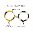 thumbnail image 3 of FENOHREFE Set of 2 Elegant Magnetic Clasp Handchain Cats Charm Beaded Bracelet for Fashionable Women Adjustable Wristchain, 3 of 6