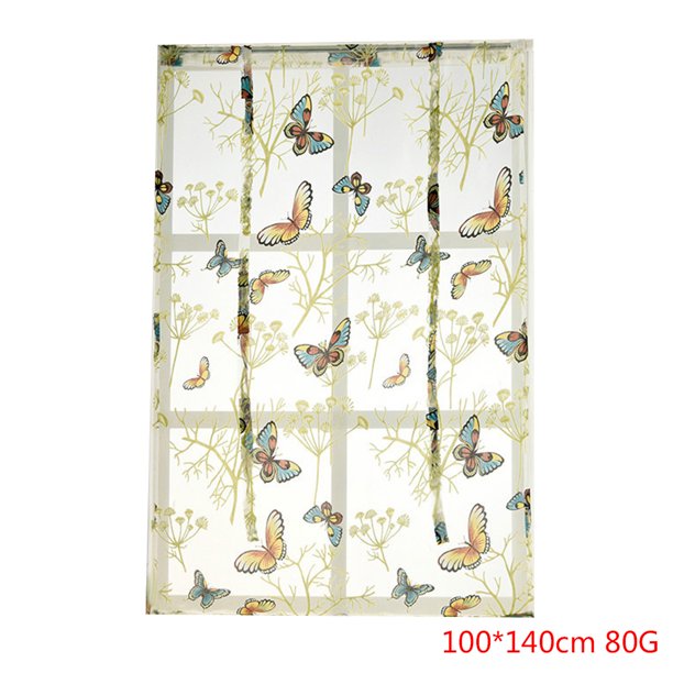Yuarrent Cortinas de cocina con estampado de gasa, persianas romanas para ventana, paneles de cenefa para sala de estar y dormitorio, tratamiento de Sombras de ventana 5 100x140cm Yuarrent JJ23233-05