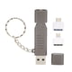 thumbnail image 2 of Unidad flash con silbato SOS para exteriores, resistente al agua, USB 3,0, sonido de 120 dB, multifunción, aleación de zinc, disco U con llavero para ordenador, 64 GB, color negro, 2 of 12