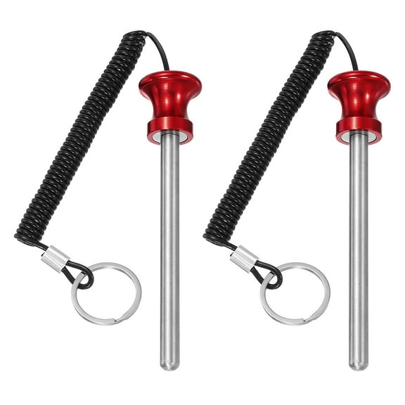 Weight Stack Pin, Weight Gym Pin with Pull Rope, 0.4 x 4.7 Inch for Commercial Home Gym (2 Pack, Red)