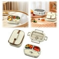 thumbnail image 2 of Bento Lunch Box Set for Adults, 3 Compartments Lunch Container with Soup Bowl, Thermal Bag, Spoon and Fork, Leakproof Microwavable for Work, Travel, Back to School Supplies, 9.84x8.27x4.61 Inch, 2 of 7