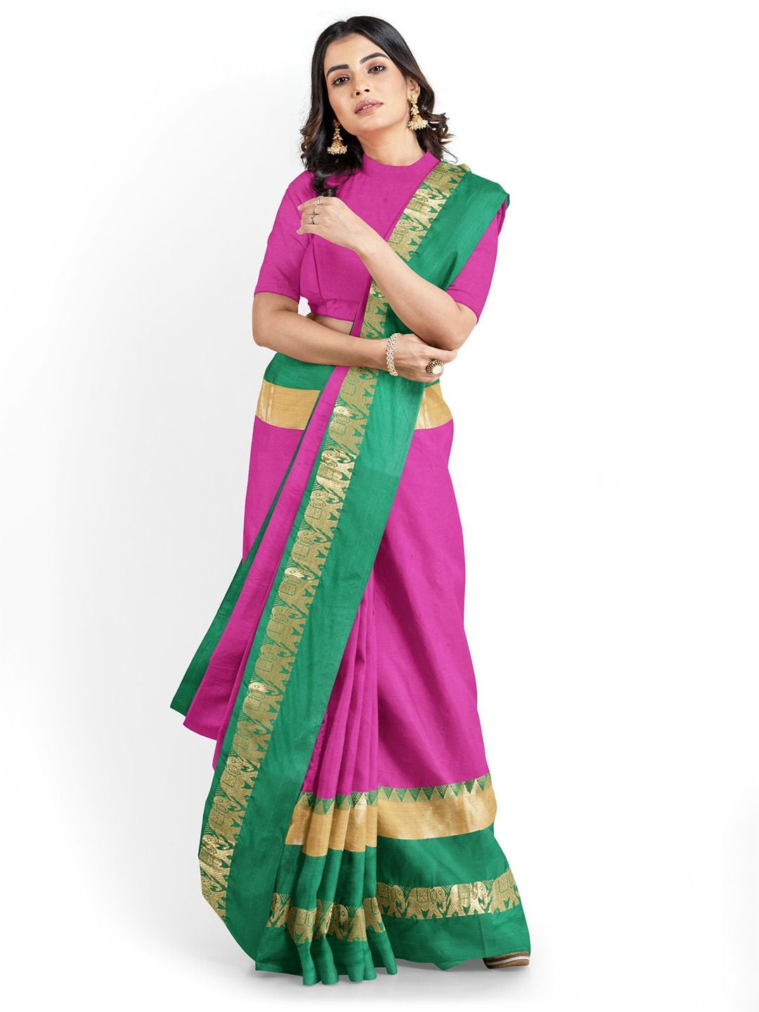 Zari Silk Cotton Banarasi Saree - 25311370 - Walmart.com