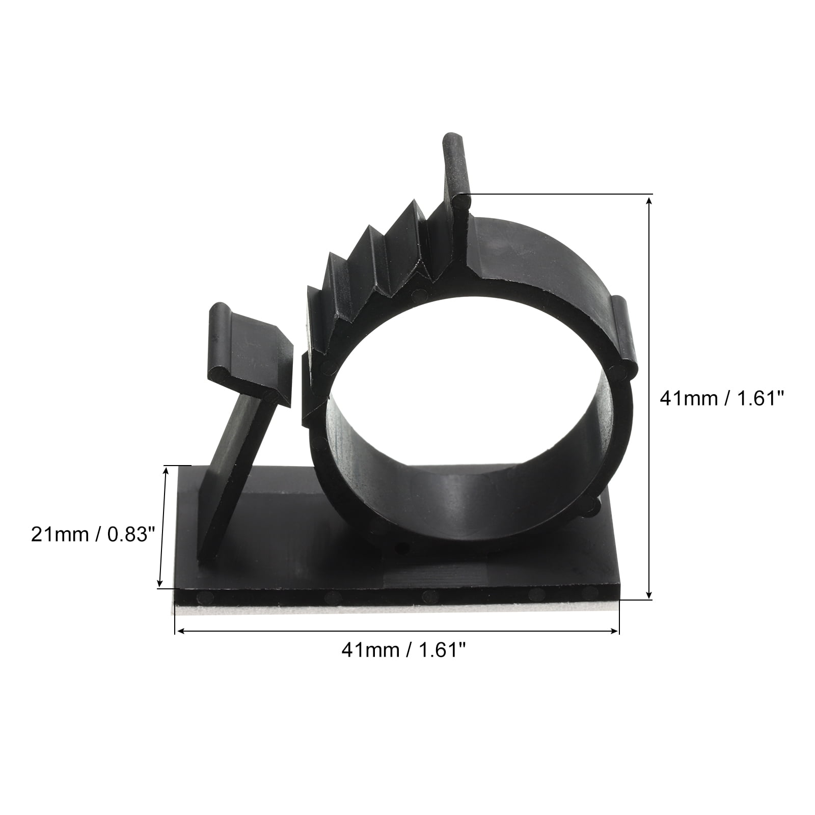Uxcell 75Pcs Cable Management Clips, 22-25mm Dia Self Adhesive Nylon Wire Holder, Adjustable Organizer Clamp, Black