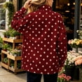 thumbnail image 6 of SBYOJLPB Women's Polka Dot Coat Stand Collar Zip Up Jacket with Pockets, 6 of 9