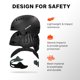 thumbnail image 5 of Casco de bicicleta DKONI con luces LED recargable por USB negro, 5 of 7