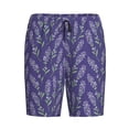 thumbnail image 4 of Wukai Lavender Flowers Men’s Short Pajama Pants With Pockets Soft Sleep Pj Shorts for Men-XX-Large, 4 of 6