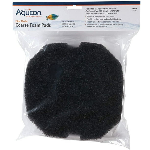 12 count (6 x 2 ct) Aqueon Coarse Foam Pads Large for QuietFlow 300 and