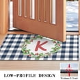 thumbnail image 3 of Buffalo Plaid Doormat Non-Slip Absorbent Resist Dirt Wreath Front Door Mat Machine Washable Letter K Welcome Mats Outdoor Inside Floor Rugs for Entryway 30" X 17", 3 of 6