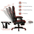 Gymax Massage Gaming Chair Recliner Racing Chair w/ Retractable