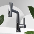 thumbnail image 4 of Mezclador de agua fría y caliente con grifo de lavabo con rociador extraíble para baño y cocina, 4 of 5