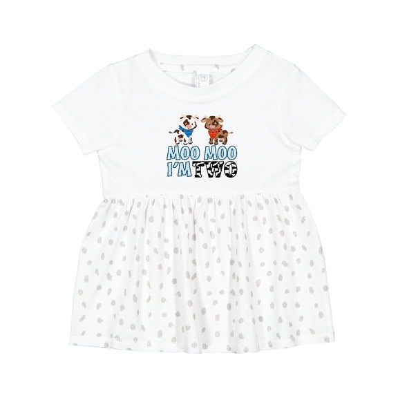 Inktastic Moo Moo I'm 2 with Cute Holstein Cows Girls Baby Dress