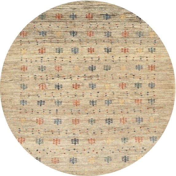 Ahgly Company Indoor Round Contemporary Light Copper Gold Abstract Area Rugs, 3' Round