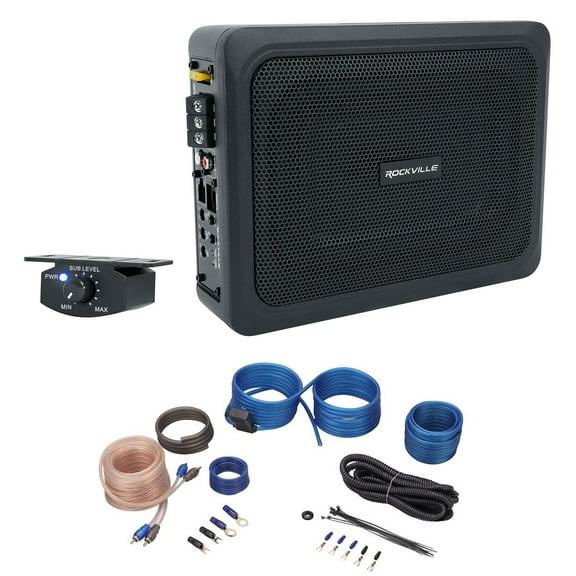 Rockville RW68CA 400w 6x8 Slim Under-Seat Powered Car/Truck Subwoofer Amp Kit