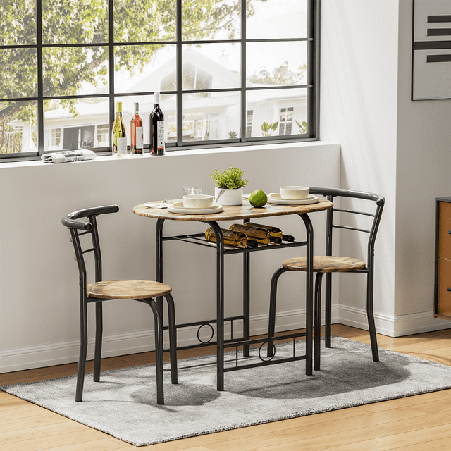 Vineego 3 Pieces Dining Set for 2 Small Kitchen Breakfast Table Set
