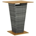 thumbnail image 1 of vidaXL Bar Table Grey 80x80x110 cm Poly Rattan and Solid Acacia Wood, 1 of 5