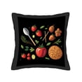 thumbnail image 4 of Set of 2 Decorative Throw Pillow Covers 18x18in - Vibrant Fruits & Vegetables Design on Black Background for Couch Bed Car, 4 of 8