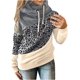 thumbnail image 1 of Sudadera con capucha para mujer, estilo informal, con cuello vuelto, manga larga, con bloques de color, suéteres, tops de otoño, 1 of 5