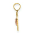14K TwoTone Gold Two Tone Flower On Woven Heart Charm (15.9 mm X 11.4