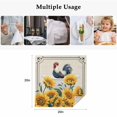 thumbnail image 5 of Bathing Roosters Cloth Napkins, Farmhouse Sunflower Vintage Burlap Washable and Reusable Dinner Napkins Set of 8, Table Napkin for Kitchen Party Birthday Wedding Hotel Housewarming 20"x20", 5 of 9