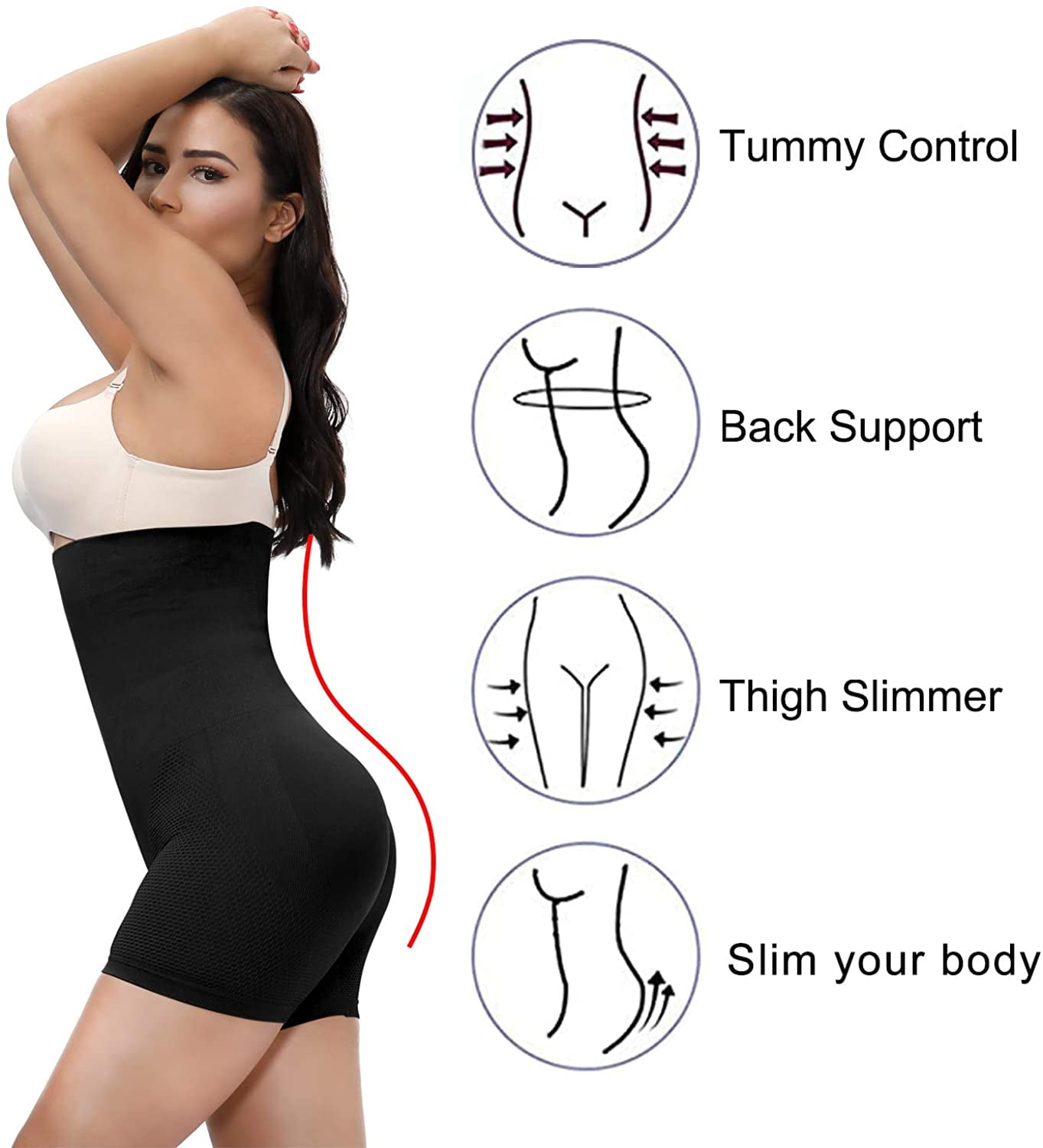 Buy Alexvyan Black & Grey Shapewear for Women Tummy Control Butt Lifting  Shorts High Waist Panty Mid Thigh Body Shaper Tummy Tucker Waist Trimmer  (M) at