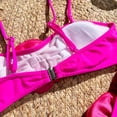 thumbnail image 3 of WREESH Womens Bikini Set Swimsuit Bikini Three-Dimensional Flower Swimsuit Swim Trunks Two-Piece Set Beach Bathing Suit Hot Pink, 3 of 9