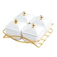 thumbnail image 3 of Esquirla Compartment Appetizer Food Display Dish Platter, Nordic Fruit Snacks Serving Platter with Lid, 4 Snack Serving Bowls for Nuts White, 3 of 8