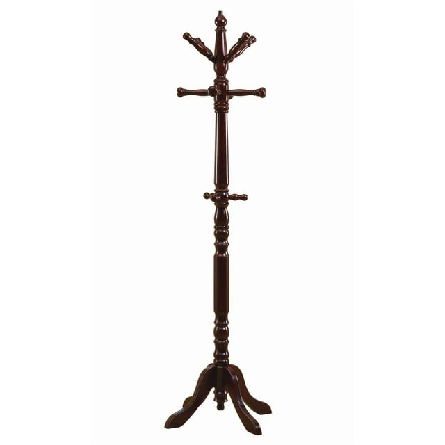 Monarch Specialties Coat Rack, Hall Tree, Free Standing, 11 Hooks, Entryway, 73"h, Bedroom, Wood, Brown, Transitional