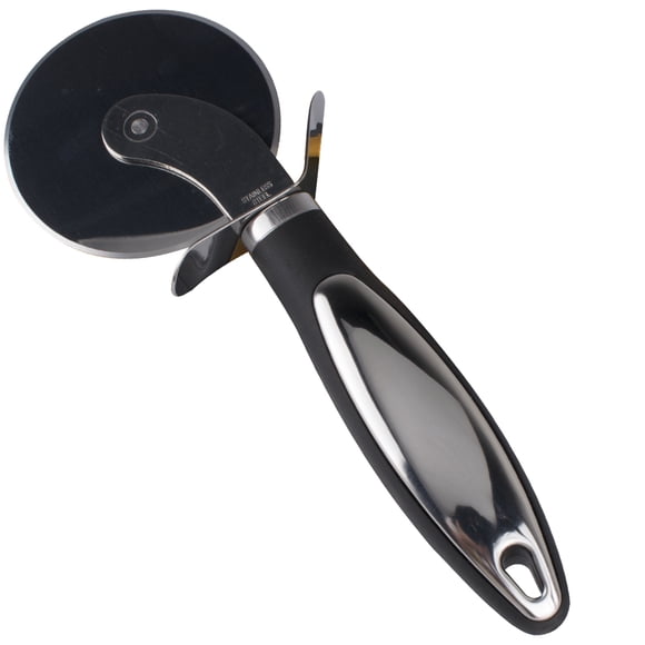 Cortador de pizza profesional con rueda, rebanador de pizza con cuchilla afilada de acero inoxidable y buen agarre para pizzas y pasteles de queso.
