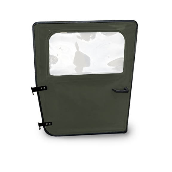 Federal Military Parts New Military Canvas Doors, Single 1pc, Front Left, Compatible with HUMVEE, Green, Includes Handles and Hinges