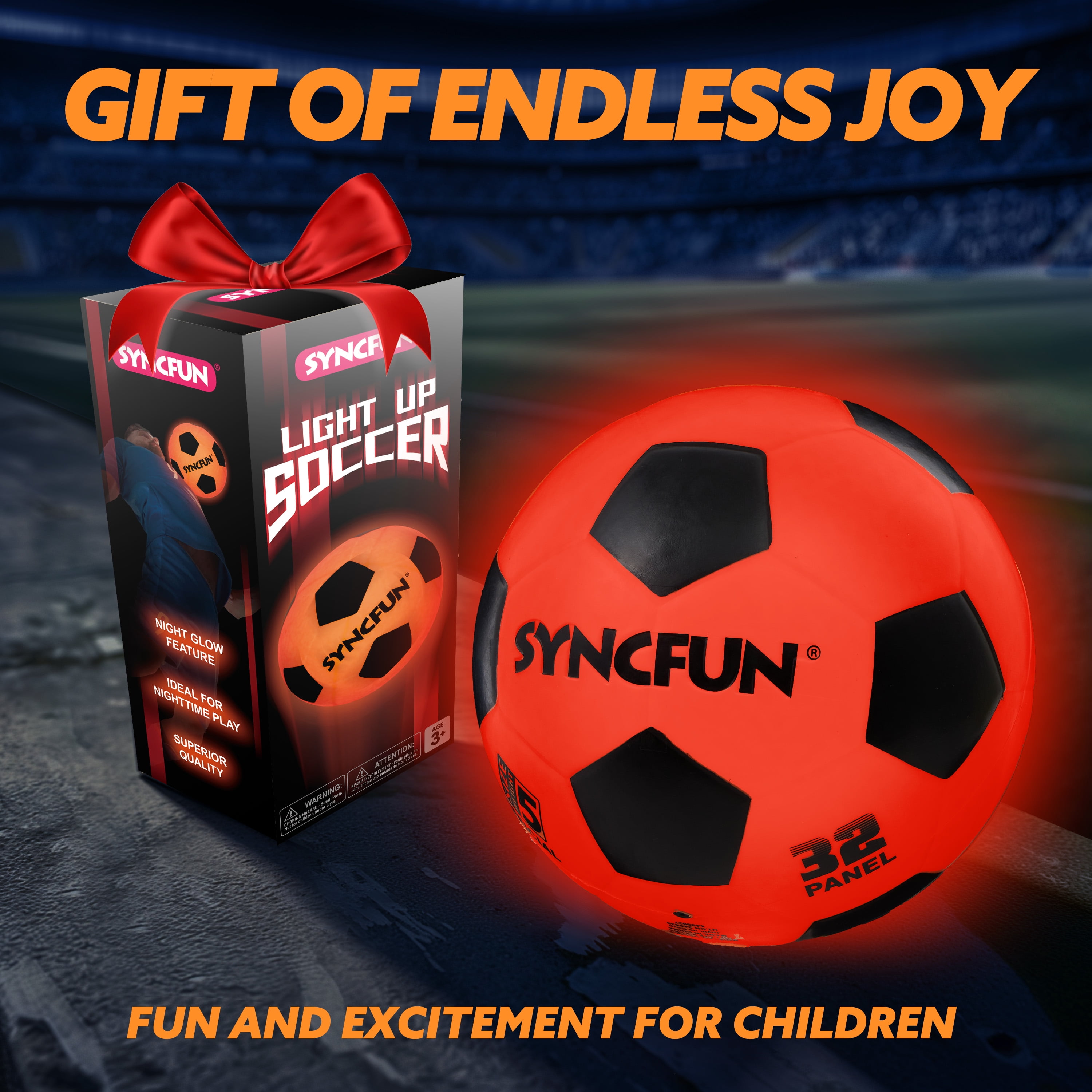 Glow in The Dark Soccer Ball Light Up LED Soccer Ball Gifts for Teen Boy Birthday Outdoor Games for Evening Play Toys for Kids Boys Ages 3 Old and up, Official Size 5