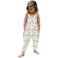 thumbnail image 2 of Tfken Girls Jumpsuit Sleeveless Summer Graphic Comfy Casual Jumpsuit Daily Wear Soft Kids Classic Clothes Size 2-3 Years White, 2 of 4