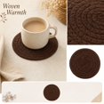 thumbnail image 3 of Anmrize 4Pcs Heat Resistant Cup Pad, Solid Braided Coaster, Natural Fiber Cup Mat, Rustic Table Accessory, Plain Woven Drink Coaster, Solid Natural Woven Round Coaster, Farmhouse Drink Pad, F, 3 of 4