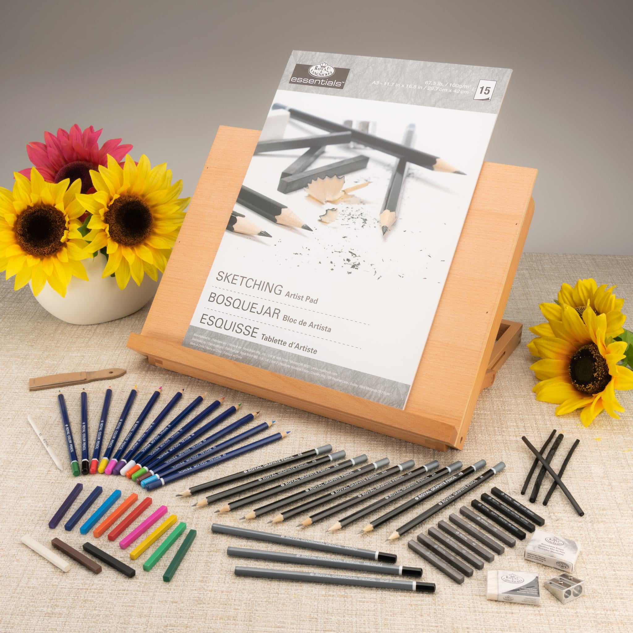 Flat Easel Art Set Large-Sketch & Drawing Set 56pc
