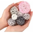 thumbnail image 4 of 36 Pcs Wicker Rattan Balls Decorative Balls for Vase Centerpiece Bowls Orbs Filler for Home Decor,4 Sizes(White, Pink, Light Grey, Dark Grey), 4 of 7