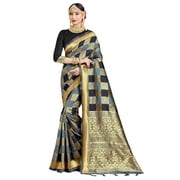 Sarees for Women Banarasi Art Silk Woven Saree - Indian Ethnic Gift Traditional Diwali Sari with Unstitched Blouse