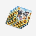 thumbnail image 4 of Australian Shepherd in Sunflowers Foam Coasters 3.5 in x 3.5 in, 4 of 5