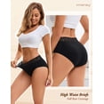 thumbnail image 3 of INNERSY Women’s High Waisted Lace Briefs Soft Cotton Underwear 5 Pack(M,Black), 3 of 6