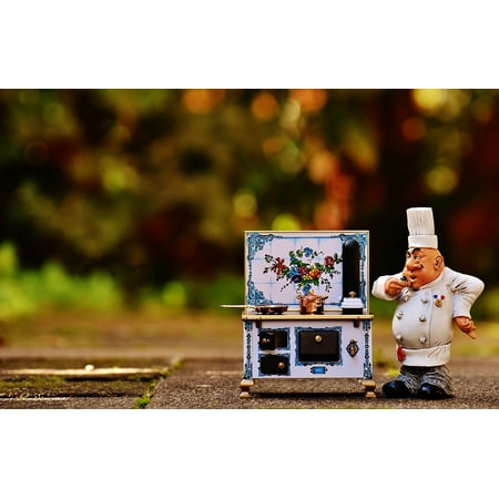 Home Gourmet Food - Laminated Poster Kitchen Food Stove Pot Pan Gourmet Cooking Eat Poster 24x16 Adhesive Decal