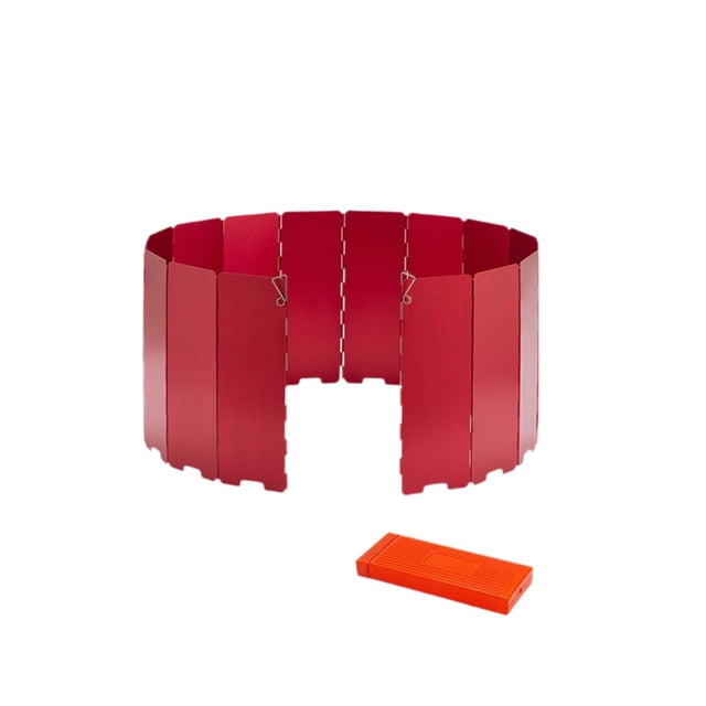 Almencla Stove Windscreen Foldable Compact Windshield for Backpacking Cooking Outdoor Red