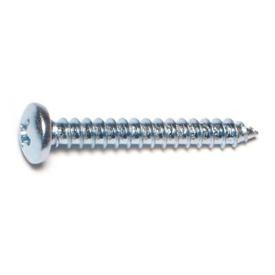 

#8 x 1-1/4 Zinc Plated Steel Phillips Pan Head Sheet Metal Screws SMSPS-295