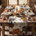 thumbnail image 6 of Sm:)e Mexican Skull Pumpkins Ghost Halloween Table Runner, Day of the Dead Kitchen Dining Table Decoration for Home Party Decor 13x72 Inch, 6 of 7