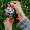 thumbnail image 4 of Watercolor Hello Winter German Shepherd Chill Christmas Welcome Ceramic Round Ornament Alsatian Dog Lover Gifts Home Tree Decor - 00016, 4 of 5