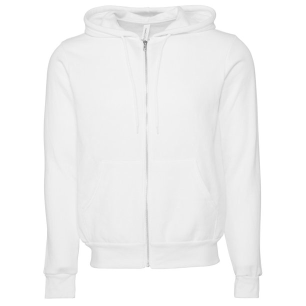 Canvas - Sudadera con cremallera y capucha Felpa Polialgodón Unisex adulto (Blanco DTG)