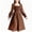 Brown, variant on Ovbmpzd Big Girls Dresses Puff Sleeves Formal Red Party Dresses Midi French A-Line Dresses,14-15Years