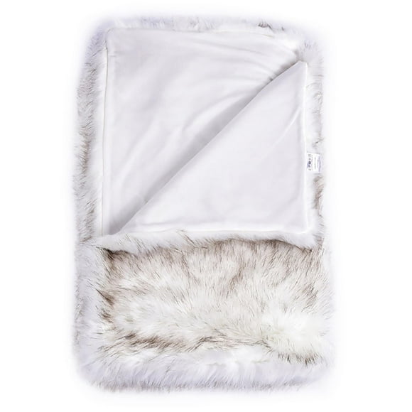 Jeté de luxe en faux fourrure Blanc